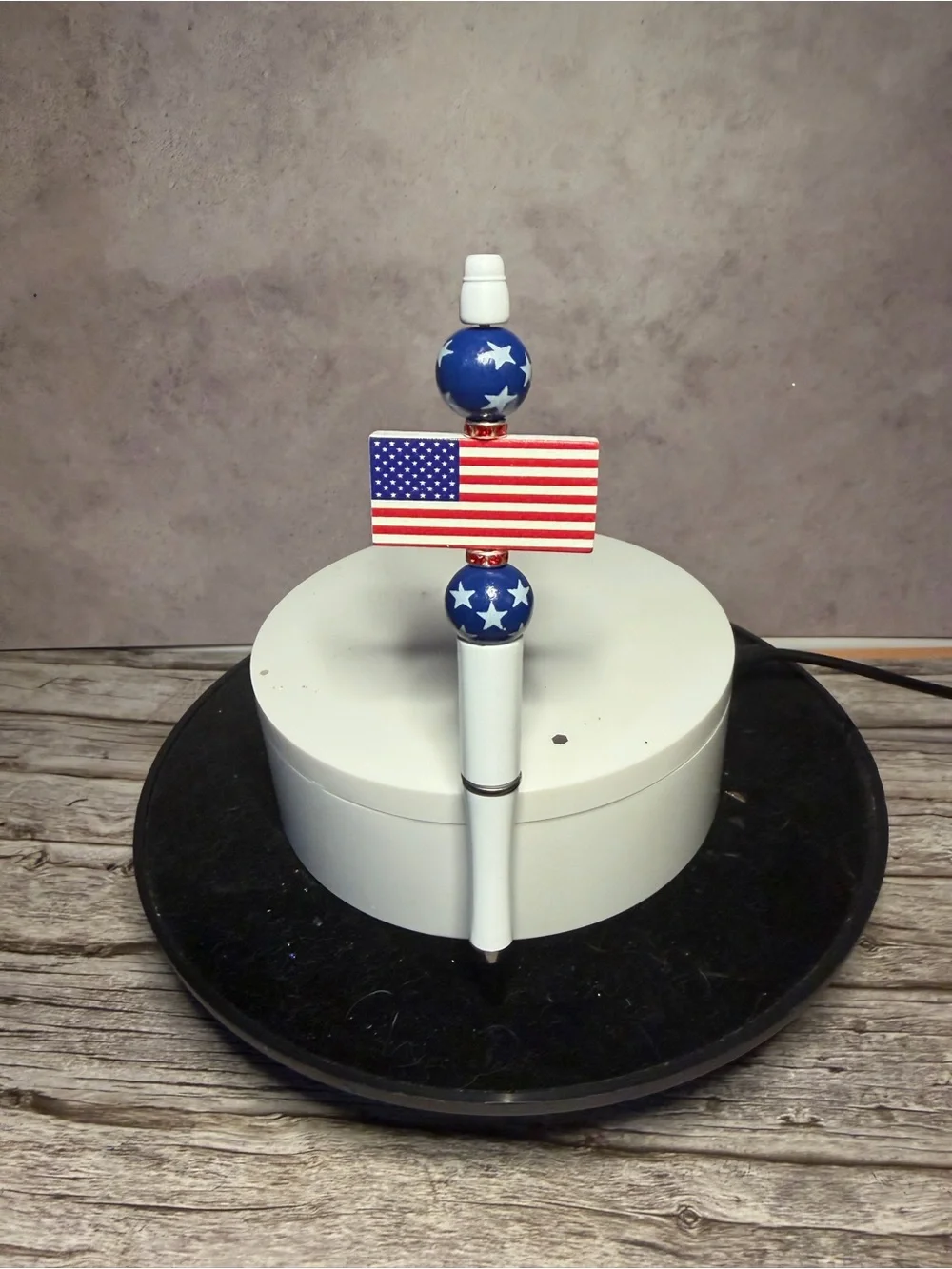 Patriotic American Flag Bead Pen - Red, White & Blue